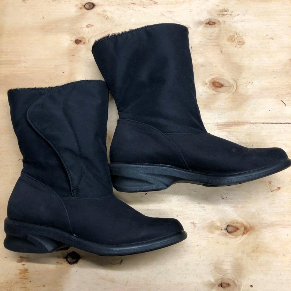 Womens Toe Warmers Winter Boots Black Size 8